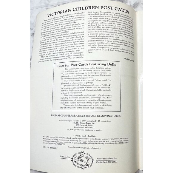 Postcard Book of Victorian Children feat Dolls by Shirley Buchholz 35 Cards 1985 - Picture 3 of 6